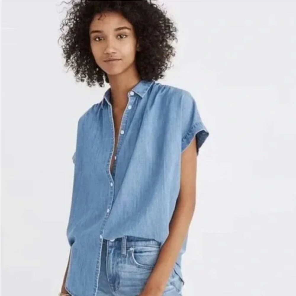 Madewell Central Shirt in Roberta Indigo Chambray | Size XS